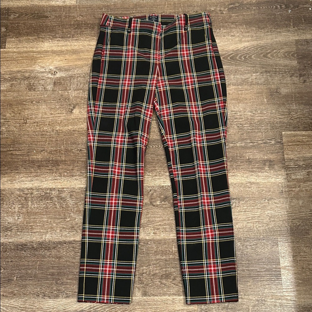 J. Crew Black and Red Plaid Chinos